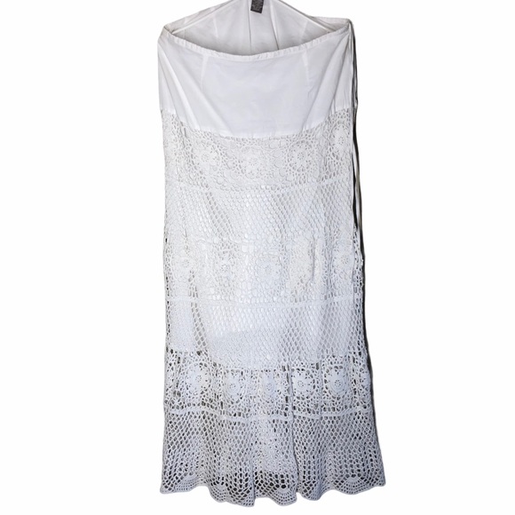 KENAR CROCHET WHITE SKIRT COVER UP SIZE 14 - Picture 4 of 5